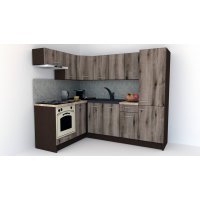 Bucatarie de Colt GENA NEW 3 ST. 160-230, Cu Corp de Cuptor, Wenge / Decor K366